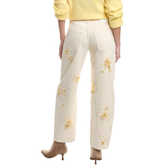 Frame Denim Womens  Low Slung Vanilla Bean Barrel Jean, White - Picture 2 of 3